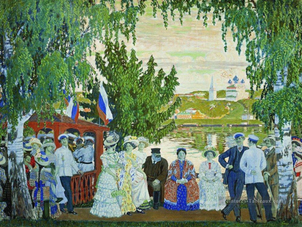 rassemblement festif 1910 Boris Mikhailovich Kustodiev Peintures à l'huile